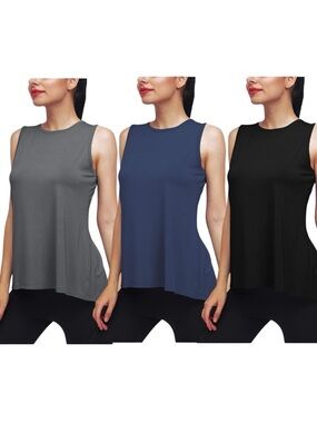 Women's Sleeveless Crewneck Workout Tank Tops - Set of 3 - Size M (NWOT)